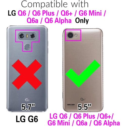 Compatible with LG Q6/Q6 Plus/Q6 Mini Wallet Case and Tempered Glass Screen Protector Flip Cover Credit Card