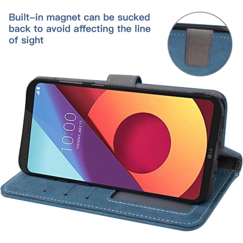 Compatible with LG Q6/Q6 Plus/Q6 Mini Wallet Case and Tempered Glass Screen Protector Flip Cover Credit Card