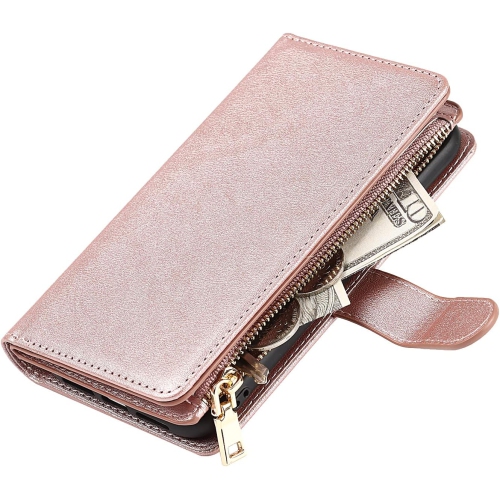 Wallet Case Compatible with iPhone XR Case,[9 Card Slots] [Wrist Strap] [Stand Feature] Zipper Cash Pocket