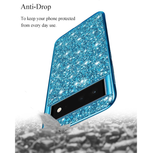 Compatible for Google Pixel 6 Pro Case Glitter Sparkle Gold, Google Pixel 6 Pro Phone Case Silicone Anti-Fingerprint