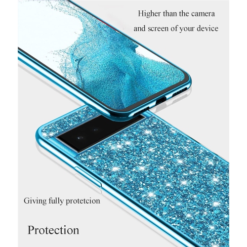 Compatible for Google Pixel 6 Pro Case Glitter Sparkle Gold, Google Pixel 6 Pro Phone Case Silicone Anti-Fingerprint