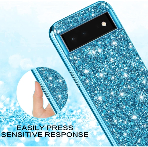 Compatible for Google Pixel 6 Pro Case Glitter Sparkle Gold, Google Pixel 6 Pro Phone Case Silicone Anti-Fingerprint