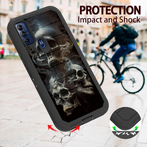 Conçu pour l'étui Moto G Play de 2023 6,5 po, robuste, durable, antichoc, hybride double couche d'armure