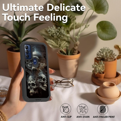 Conçu pour l'étui Moto G Play de 2023 6,5 po, robuste, durable, antichoc, hybride double couche d'armure