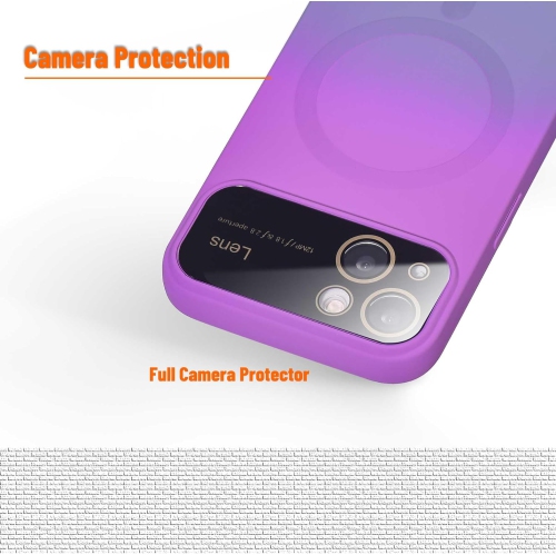 Magnétique pour étui iPhone 13, étui souple en silicone dégradé couleur iPhone 13 avec protection complète pour appareil photo, mince