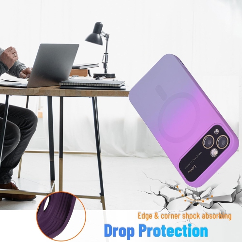 Magnétique pour étui iPhone 13, étui souple en silicone dégradé couleur iPhone 13 avec protection complète pour appareil photo, mince