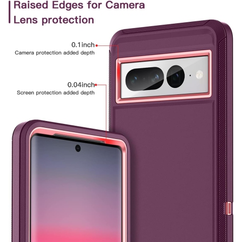 for Google Pixel 7 Pro Case Shockproof Dust/Drop Proof 3-Layer Full Body Protection [Without Screen Protector]