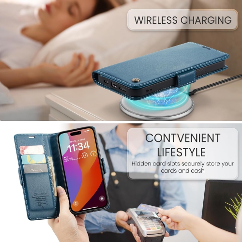 Leather for iPhone 15 Pro Max Wallet Case with RFID Blocking, for iPhone 15 Pro Max Case Wallet for Women Men