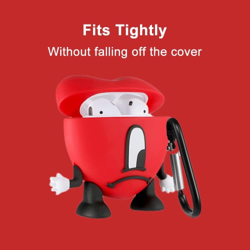 Cute AirPods 3 Case Cover with Carabiner Keychain Hook,Soft Silicone Funny Unique Anime Airpod 3rd Generation