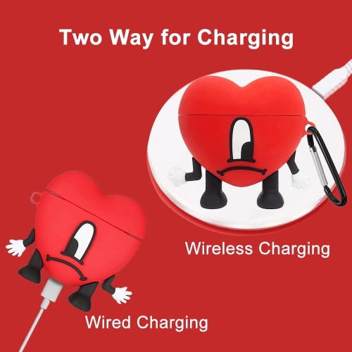 Cute AirPods 3 Case Cover with Carabiner Keychain Hook,Soft Silicone Funny Unique Anime Airpod 3rd Generation