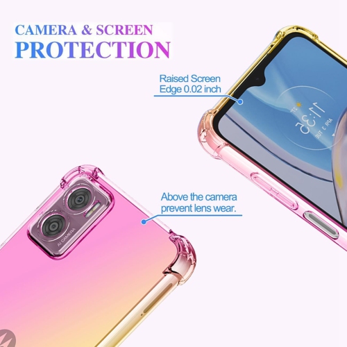 Pour étui Motorola E22, étui Moto E22i, étui transparent Cute gradient Phone Slim anti Scratch flexible TPU