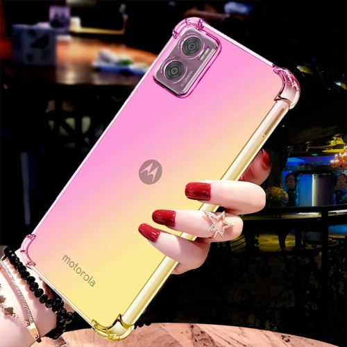 Pour étui Motorola E22, étui Moto E22i, étui transparent Cute gradient Phone Slim anti Scratch flexible TPU