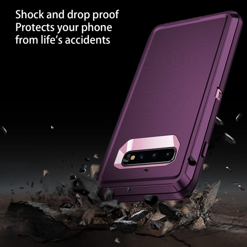 for Galaxy S10 Case,Shockproof 3-Layer Full Body Protection [Without Screen Protector] Rugged Heavy Duty High