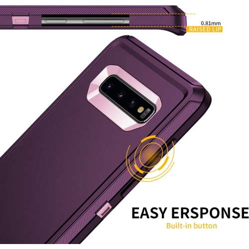 for Galaxy S10 Case,Shockproof 3-Layer Full Body Protection [Without Screen Protector] Rugged Heavy Duty High