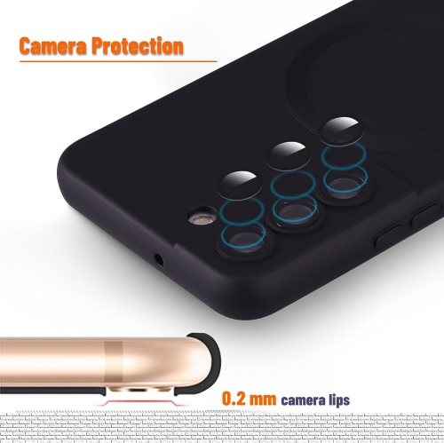 Magnétique pour étui pour Galaxy S22 plus de Samsung, étui en silicone souple pour Galaxy S22 plus de Samsung avec appareil photo