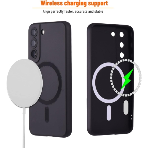 Magnétique pour étui pour Galaxy S22 plus de Samsung, étui en silicone souple pour Galaxy S22 plus de Samsung avec appareil photo