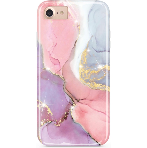 UNKNOWN  Iphone Se 2022 Case, Iphone Se 2020 Case Sparkle Glitter Marble Desgin Slim Shockproof Flexible Cover In Gold