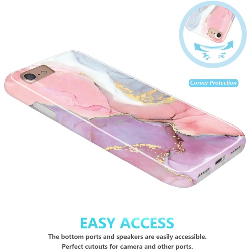 iPhone SE 2022 Case,iPhone SE 2020 Case, Gold Sparkle Glitter Marble Desgin Slim Shockproof Flexible Cover