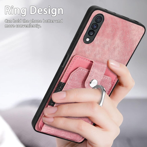 Étui de téléphone pour Galaxy A70 de Samsung avec protecteur d'écran en verre trempé et support à anneau mince