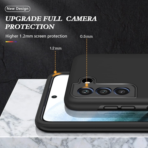 for Samsung Galaxy S21FE 5G Case(2022),Silky Soft Touch Heavy Duty Protective Cover with Ring Holder