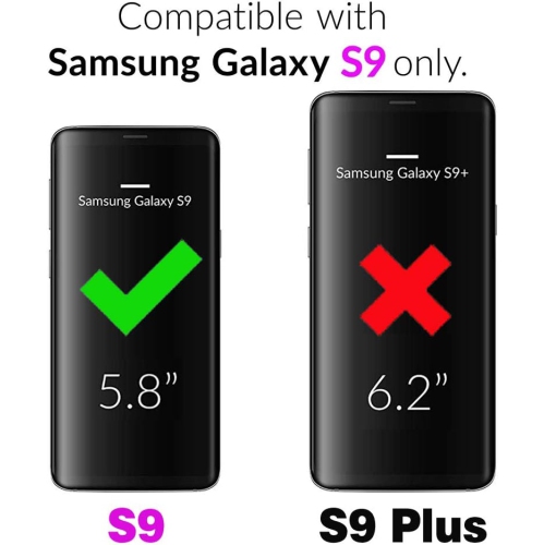 Compatible with Samsung Galaxy S9 Wallet Case with Wrist Strap Lanyard and Leather Flip Card Holder Stand Cell