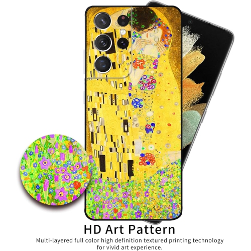 Compatible avec le Galaxy S21 Ultra 5G/S30 Ultra/G998 Cute Case de Samsung avec design antidérapant jaune romantique