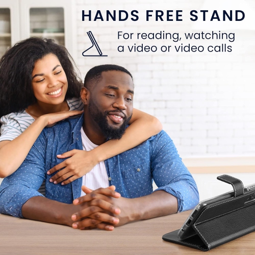 Étui portefeuille compatible avec l'étui Moto G72 de Motorola pour téléphone - Taupe-bleu/blanc/gris bleu