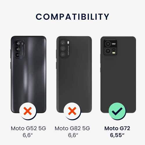 Étui portefeuille compatible avec l'étui Moto G72 de Motorola pour téléphone - Taupe-bleu/blanc/gris bleu