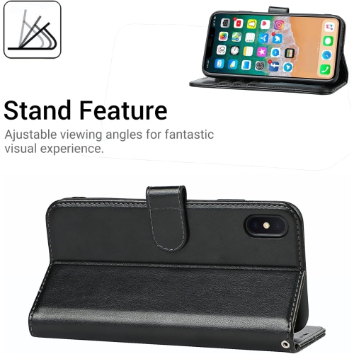 iPhone X Wallet Case,iPhone Xs Wallet Case,Premium Leather Card Holder Card Slot Magnetic Closure Flip