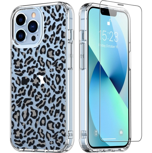 iPhone 13 Pro Max Case with Screen Protector,Clear Cover with Fashion Cute Designs for Women Girls,Slim Fit