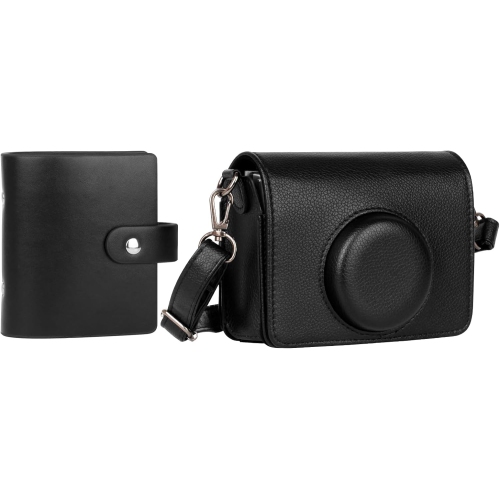 Étui de protection pour appareil photo Instax Mini EVO de Fujifilm - Étui en cuir végétalien de qualité supérieure avec bandoulière ajustable