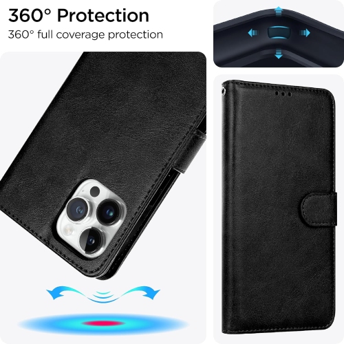Detachable iPhone 14 Pro Wallet Case for Men Women - Premium Durable PU Leather iPhone 14 Pro Case with Card