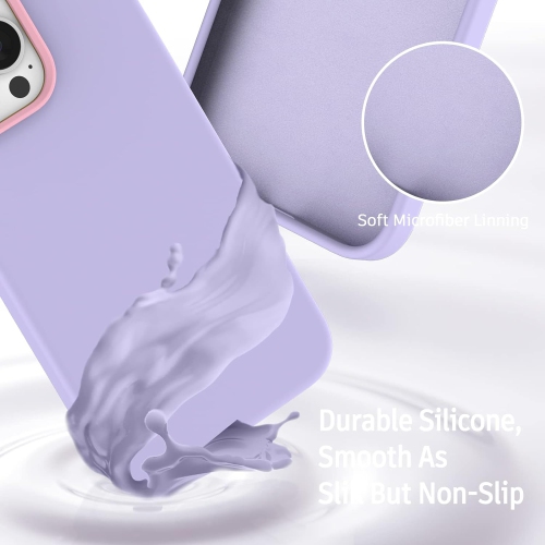 [3 in 1] Silicone Case for iPhone 14 Pro Case,with Screen Protector+Camera Lens Protector [Compatible