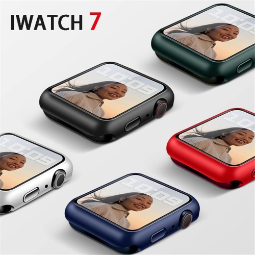 Screen Protector Compatible for Apple Watch Case 45mm 41mm Hard PC Case with HD Tempered Glass Screen Protector