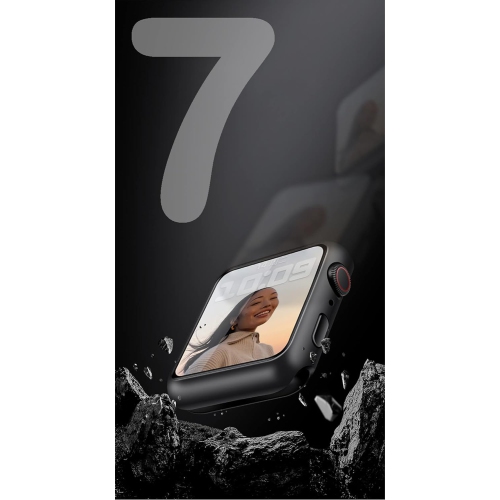 Screen Protector Compatible for Apple Watch Case 45mm 41mm Hard PC Case with HD Tempered Glass Screen Protector