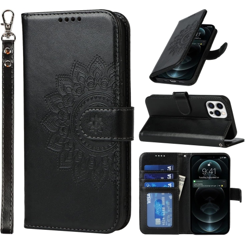 iPhone 12 Pro Max Wallet Case,Premium Leather Card Holder Card Slot Magnetic Closure Flip Kickstand Women