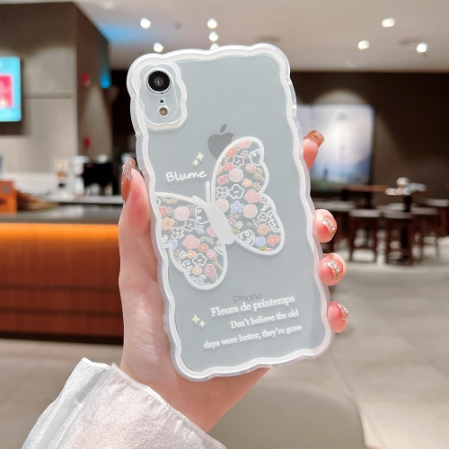 Compatible with iPhone XR Case Cute Cartoon Floral Butterfly Design for Women Girls Aesthetic Kawaii Slim Soft
