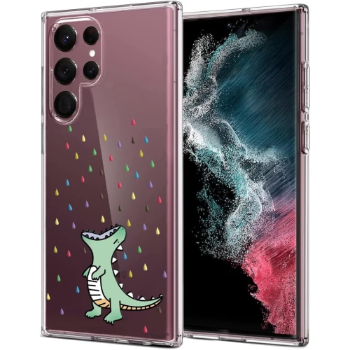 Case Compatible with Galaxy S22 Ultra Case Clear with Design Soft TPU Shock Absorption Slim Embossed Pattern