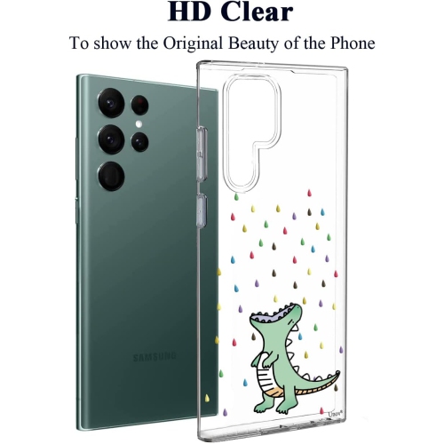 Case Compatible with Galaxy S22 Ultra Case Clear with Design Soft TPU Shock Absorption Slim Embossed Pattern