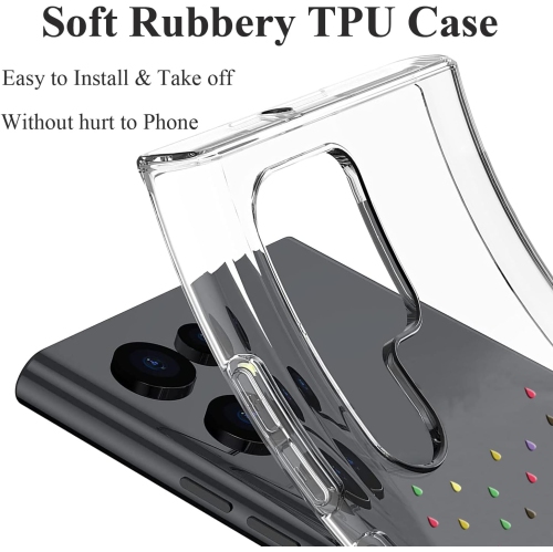 Case Compatible with Galaxy S22 Ultra Case Clear with Design Soft TPU Shock Absorption Slim Embossed Pattern