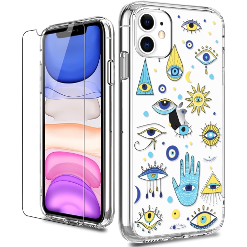 UNKNOWN  Halloween Iphone 11 Case With Screen Protector, Clear Cover With Fashion Cute Designs for Women Girls, Slim