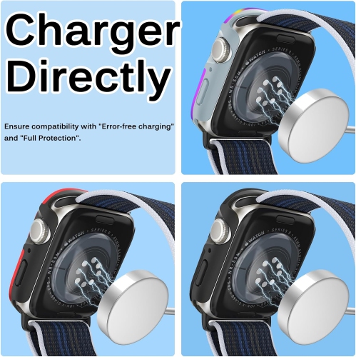 Compatible with Apple Watch Series 8/7 41mm Case with Screen Protector|Anti-Scratch Ultra-Thin Tempered Glass