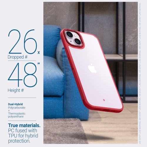 Skyfall Clear Case Compatible with iPhone 14 Plus Case 5G - Apple Red