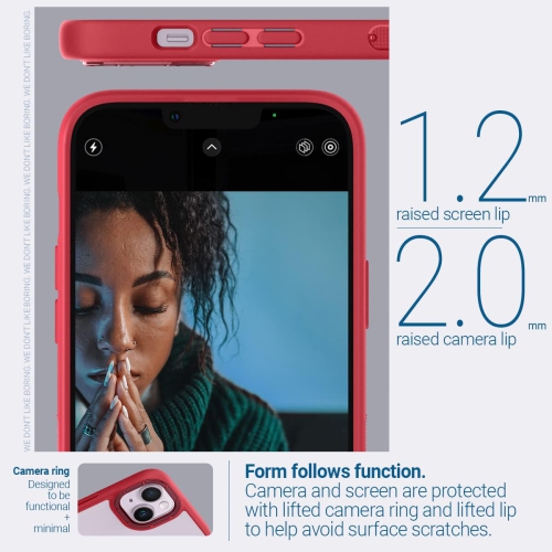 Skyfall Clear Case Compatible with iPhone 14 Plus Case 5G - Apple Red