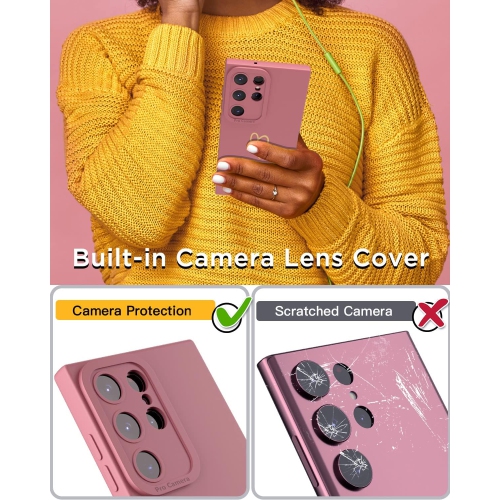 for Samsung Galaxy S23 Ultra Case, for Women Girl Silicone Android Girly Cute Slim Protective Heart Phone Case