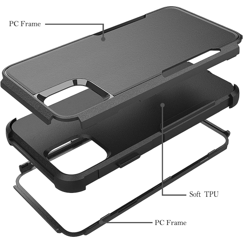 iPhone 11 Case, Soft TPU and Hard PC 3 in 1 Three-Proof Phone Case,Simple and Stylish Shockprooof Heavy Duty Armor