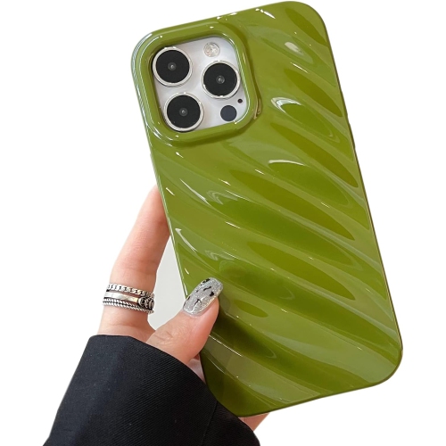 Cute Curly Wave Case for iPhone 14 Pro Max 6.7 inches, Water Ripple Pattern Phone Case Slim Shockproof Satin