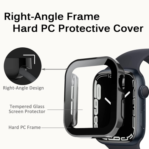 Compatible Apple Watch Series 8 Series 7 41mm Case with Screen Protector, Ultra-Thin Plated Hard PC Bumper Full