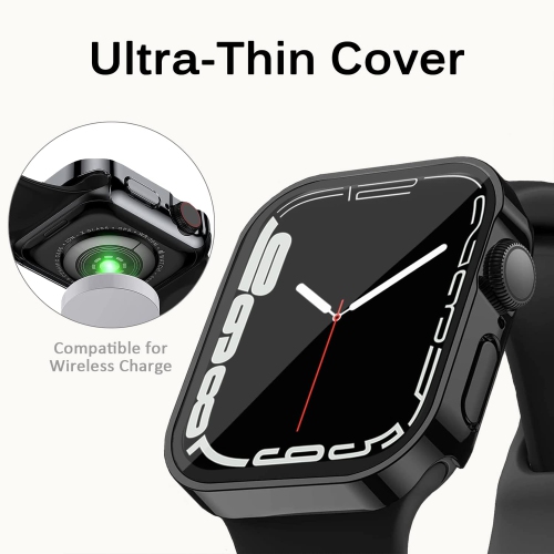 Compatible Apple Watch Series 8 Series 7 41mm Case with Screen Protector, Ultra-Thin Plated Hard PC Bumper Full