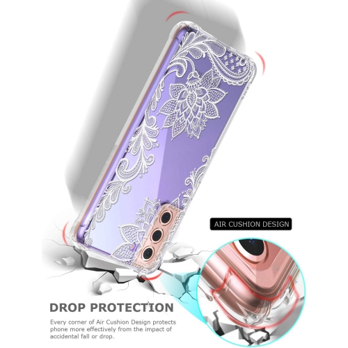 Floral Clear Case for Galaxy S21 for Women Girls,Pretty Phone Case for Samsung Galaxy S21,Flower Design Slim